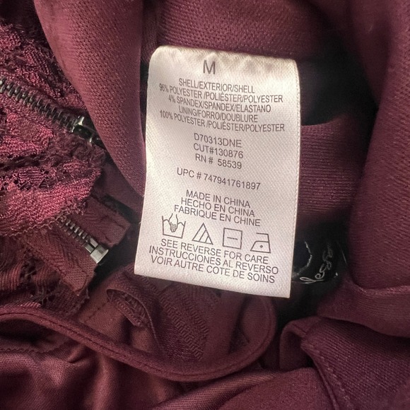 Speechless‎ Women's Medium Plum Jumpsuit Strappy Criss Cross Back Lace - Picture 15 of 16